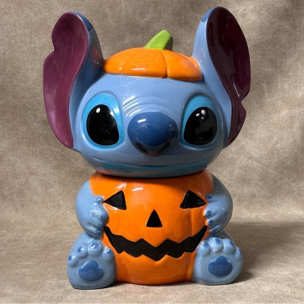 Disney Pumpkin Stitch Halloween Cookie Jar Stitch from Lilo & Stitch